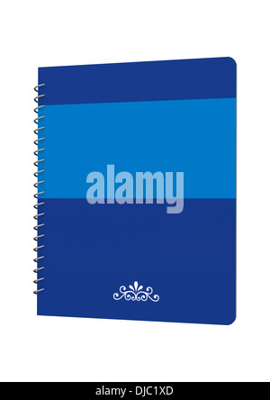 Rendu 3D d'un ordinateur portable bleu isolé sur fond blanc Banque D'Images