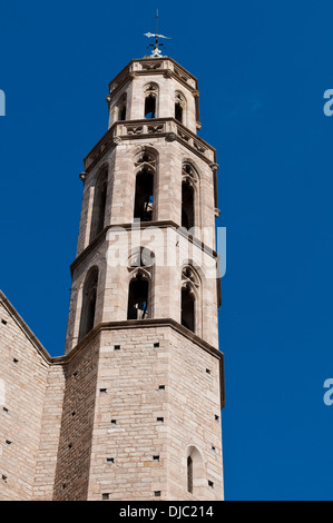 L'église Santa Maria del Mar, le quartier de la Ribera, Barcelone, Espagne Banque D'Images