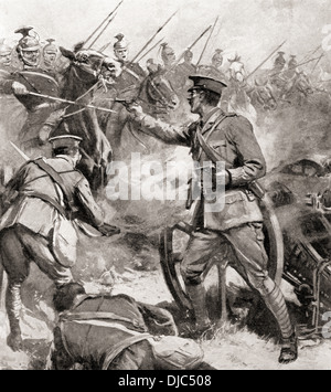 No Surrender ! Un officier d'artillerie britannique qui a vendu chèrement sa vie quand sa batterie a été attaqué par des Uhlans à Tournai, 3 000 Banque D'Images