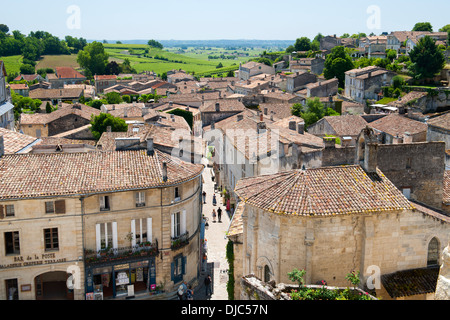 Saint-Émilion village dans le département de la région Aquitaine dans le Sud-Ouest de la France. Banque D'Images