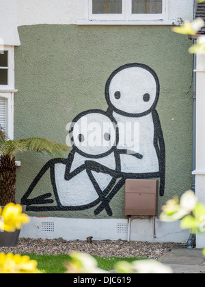 Street art par l'artiste Stik en 76200, London Banque D'Images