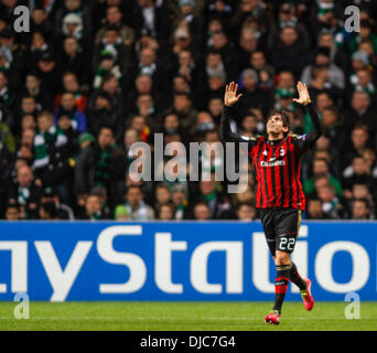 Glasgow, Ecosse. 26 nov., 2013. Kaka célèbre son but durant le match de la Ligue des Champions entre le Celtic et le Milan AC de Celtic Park. Credit : Action Plus Sport/Alamy Live News Banque D'Images