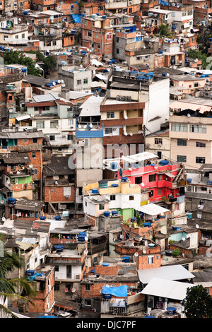 Aperçu de la Rocinha favela de Rio de Janeiro, Brésil. Banque D'Images