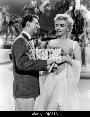 Donald O'Connor et Marilyn Monroe sur-ensemble du film, "il n'y a pas d'affaire comme Show Business", 20th Century Fox, 1954 Banque D'Images