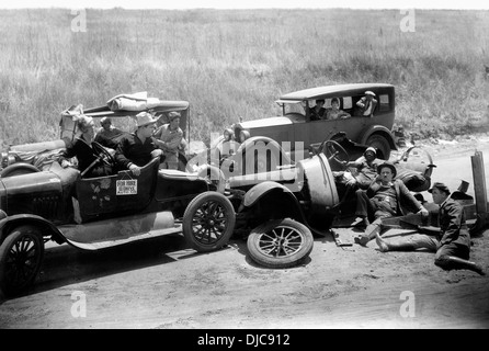 Stan Laurel, Oliver Hardy et Edgar Kennedy sur-ensemble du film, deux Tars, 1928 Banque D'Images