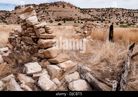 Vestiges de Mission Dolores et cimetière Picketwire Canyonlands, Comanche national des Prairies, La Junta, Colorado. Banque D'Images