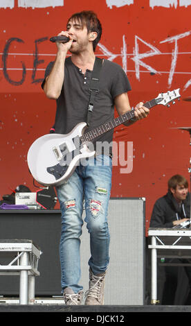 Alex Gaskarth de All Time Low Reading Festival 2012 - Performances - Jour 3 Lecture, Angleterre - 26.08.12 Banque D'Images