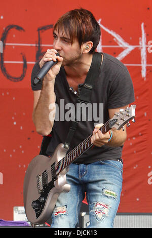 Alex Gaskarth de All Time Low Reading Festival 2012 - Performances - Jour 3 Lecture, Angleterre - 26.08.12 Banque D'Images