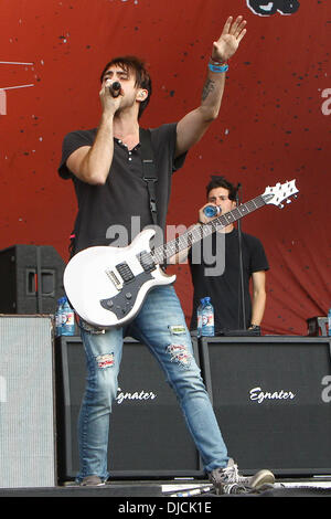 Alex Gaskarth de All Time Low Reading Festival 2012 - Performances - Jour 3 Lecture, Angleterre - 26.08.12 Banque D'Images