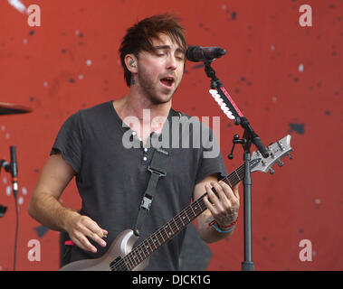 Alex Gaskarth de All Time Low Reading Festival 2012 - Performances - Jour 3 Lecture, Angleterre - 26.08.12 Banque D'Images