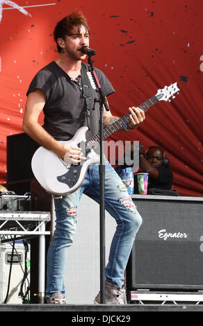 Alex Gaskarth de All Time Low Reading Festival 2012 - Performances - Jour 3 Lecture, Angleterre - 26.08.12 Banque D'Images