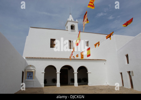 Église de Sant Miquel de Balansat, Ibiza, ESPAGNE Banque D'Images