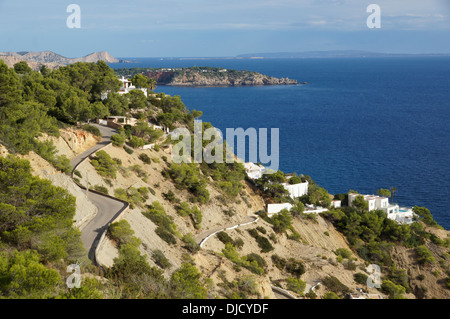 Paysage côtier, Es Cubells, Sant Josep de sa Talaia, Ibiza, ESPAGNE Banque D'Images