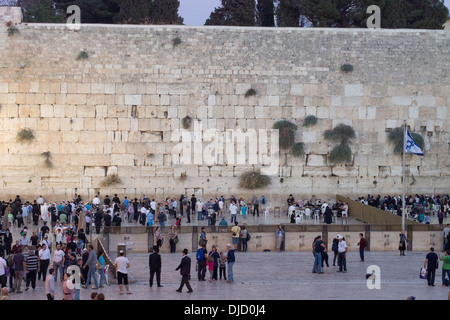 Mur des lamentations mur ouest aka aka Kotel, Jérusalem, Israël Banque D'Images