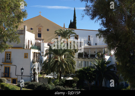 Carrer sa carrossa, Dalt Vila (vieille ville), la ville d'ibiza, Ibiza, ESPAGNE Banque D'Images