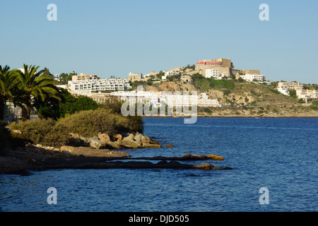 Vue sur dalt Vila (vieille ville), la ville d'ibiza, Ibiza, ESPAGNE Banque D'Images