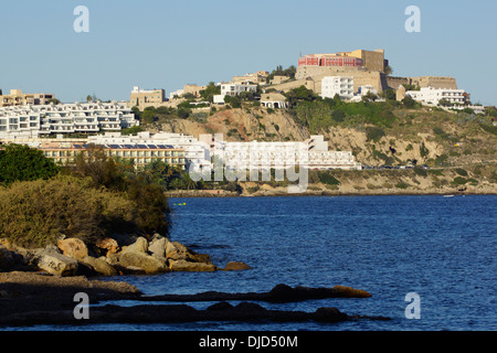 Vue sur dalt Vila (vieille ville), la ville d'ibiza, Ibiza, ESPAGNE Banque D'Images