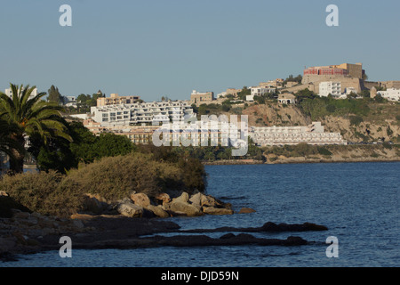 Vue sur dalt Vila (vieille ville), la ville d'ibiza, Ibiza, ESPAGNE Banque D'Images