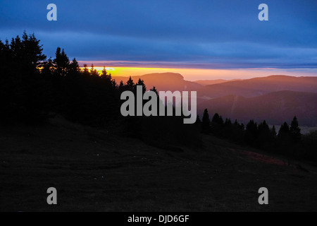 Coucher du soleil dans le Vercors, Grenoble, France Banque D'Images