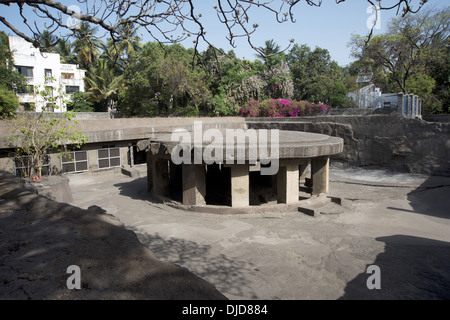 Vue depuis le sud-est. Circa 8e. Siècle A.D. Pataleshwar temple rock-cut, Jangli maharaj Road Pune, New Delhi. Banque D'Images