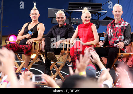 Adrian Young, Tony Kanal, Gwen Stefani et Tom Dumont effectue sans doute vivre dans Central Park dans le cadre du Good Morning America's Summer Concert Series New York City, USA - 27.07.12 Banque D'Images