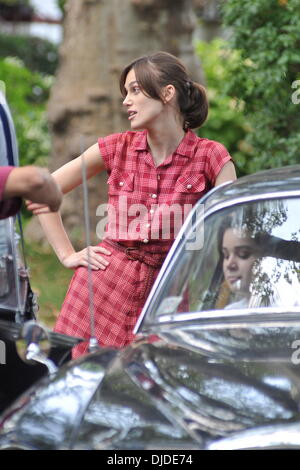 Keira Knightley sur le tournage de "Une chanson peut vous sauver la vie' la ville de New York, USA - 30.07.12 Banque D'Images