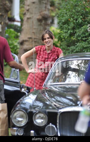 Keira Knightley sur le tournage de "Une chanson peut vous sauver la vie' la ville de New York, USA - 30.07.12 Banque D'Images