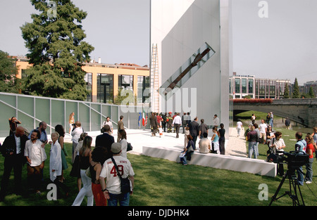 Memoria e Luce, 9/11 Memorial, Padova, Italie. Architecte : Daniel Libeskind, 2005. Journée d'ouverture. Banque D'Images