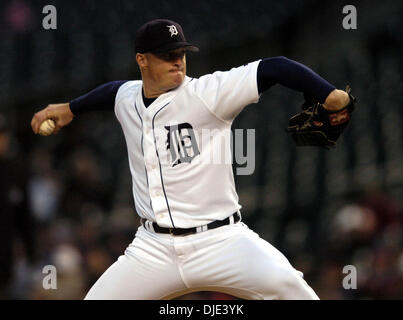 Apr 13, 2004 ; Detroit, MI, USA ; : Tigers BASEBALL lanceur partant JEREMY BONDERMAN est vu dans la troisième manche à Comerica Park à Detroit. Les Blue Jays a battu les Tigres 7-5. Banque D'Images