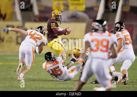 22 septembre 2007 - Tempe, AZ ..Rudy Carpenter # 12 de l'Arizona State Sun Devils en action contre l'Oregon State Beavers au Sun Devil Stadium de Tempe, Arizona. Max Simbron/CSM..les Sun Devils défait les castors 44-32 (crédit Image : © Max Simbron/Cal Sport Media) Banque D'Images