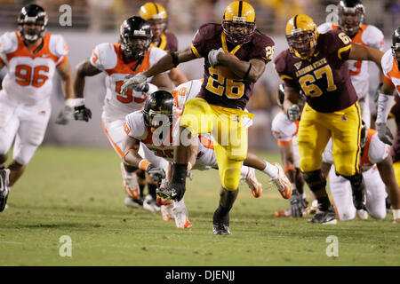 22 septembre 2007 - Tempe, AZ ..Ryan Torain # 26 de l'Arizona State Sun Devils en action contre l'Oregon State Beavers au Sun Devil Stadium de Tempe, Arizona. Max Simbron/CSM..les Sun Devils défait les castors 44-32 (crédit Image : © Max Simbron/Cal Sport Media) Banque D'Images