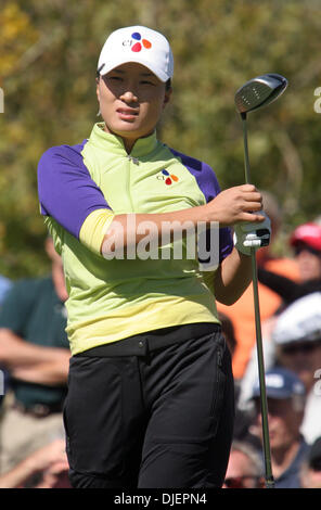 4 octobre 2007 - Blackhawk, CA, USA -Se Ri Pak voit son coup de départ à partir de la première pièce en t au Country Club de Blackhawk Blackhawk, Californie Jeudi, 4 octobre 2007, lors de l'ouverture ronde de la LPGA Longs Drugs Challenge. (Crédit Image : © Jay/Solmonson Tri-Valley Herald/ZUMA Press) Banque D'Images