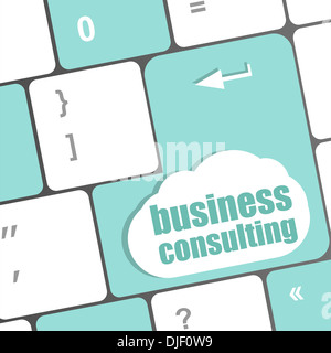 Clavier de l'ordinateur avec business consulting business concept clé. Banque D'Images