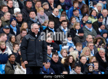 Sven Goran Eriksson Manchester City manager regarde le match (Image Crédit : © Photographe/Cal Sport Media) Banque D'Images