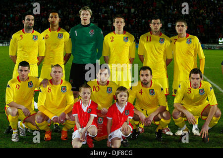 Rangée arrière de gauche à droite : Craig Morgan, Lewin Nyatanga, Wayne Hennessey, Chris Gunter, Joe Ledley et Carl Robinson de galles.Première rangée, de gauche : Jason Koumas, Freddy Eastwood, Simon Davies, Carl Fletcher et Sam Ricketts (crédit Image : © Photographe/Cal Sport Media) Banque D'Images