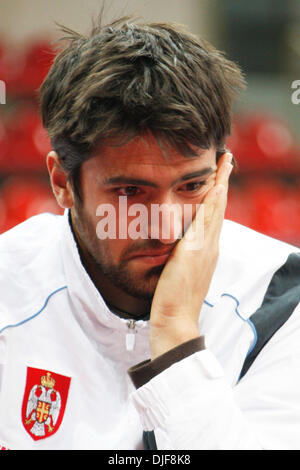 Feb 07, 2008 - Moscou, Russie - La Russie accueille la Coupe Davis 2008 à Moscou. La Russie jouera contre la Serbie. Sur la photo : JANKO TIPSAREVIC. (Crédit Image : © PhotoXpress/ZUMA Press) RESTRICTIONS : * l'Amérique du Nord et du sud de l'homme seulement * Banque D'Images