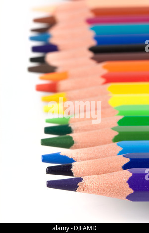 Color pencils isolated on white Banque D'Images