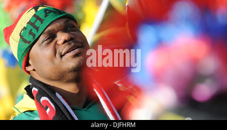 Jun 13, 2010 - Pretoria, Afrique du Sud - un fan de Ghana participe à une Coupe du Monde FIFA 2010 football match entre la Serbie et le Ghana au Loftus Versfeld, le 13 juin 2010 à Pretoria, Afrique du Sud. (Crédit Image : © Luca Ghidoni/ZUMApress.com) Banque D'Images