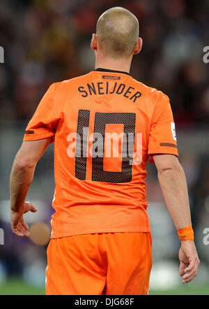 11 juillet 2010 - Johannesburg, Afrique du Sud - Wesley Sneijder des Pays-Bas est visible pendant la Coupe du Monde 2010 football match final entre les Pays-Bas et l'Espagne au stade Soccer City le 11 juillet 2010 à Johannesburg, Afrique du Sud. (Crédit Image : © Luca Ghidoni/ZUMApress.com) Banque D'Images