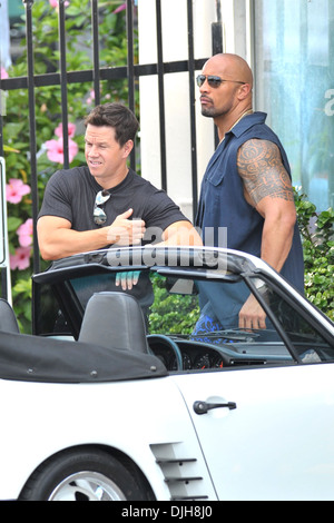 Mark Wahlberg Dwayne 'The Rock' Johnson Anthony Mackie tournage des
