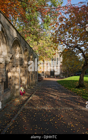 Minster Library et Dean's Park à l'automne York North Yorkshire Angleterre Royaume-Uni GB Grande-Bretagne Banque D'Images