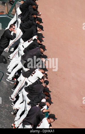 31 juillet 2010 - San Francisco, Californie, États-Unis d'Amérique - 31-Juillet-2010 : San Francisco, CA : Giants de San Francisco accueille les Dodgers de Los Angeles. Giants de San Francisco' creusé dehors pendant le match contre les Dodgers de Los Angeles . San Francisco Giants gagner le match 2-1. Crédit obligatoire : Dinno Kovic / Southcreek Global Media (Image Crédit : © Southcreek/ZUMApress.com) mondial Banque D'Images