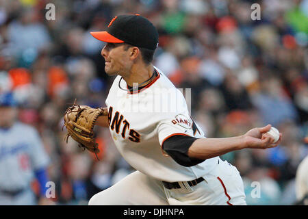 01 août, 2010 - San Francisco, Californie, États-Unis d'Amérique - 01-août-2010 : San Francisco, CA : Giants de San Francisco accueille les Dodgers de Los Angeles. De baseball des Giants de San Francisco Javier Lopez (49) fait ses débuts des Giants de San Francisco. Giants de San Francisco de gagner le match 2-0. Crédit obligatoire : Dinno Kovic / Southcreek Global Media (Image Crédit : Â© mondiale Southcreek Banque D'Images