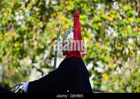 Un Blues et Royals guard, Constitution Hill, Londres, Royaume-Uni Banque D'Images