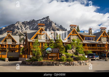 Le Hidden Ridge Resort sur le mont Tunnel à Banff, Banff National Park, Alberta, Canada. Banque D'Images