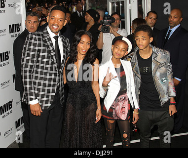 Will Smith Jada Pinkett-Smith Willow Smith et Jaden Smith 'Men in Black III' New York Premiere tenue au Ziegfeld Theatre - Banque D'Images