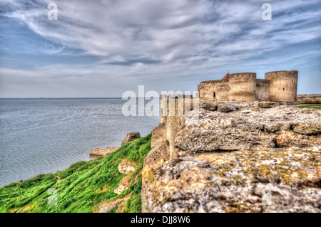 Citadelle sur l'estuaire du Dniestr. Ancienne forteresse dans Bilhorod-Dnistrovski ville, région d'Odessa. Le Sud de l'Ukraine Banque D'Images