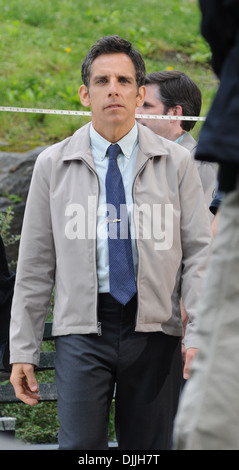 Kristen Wiig et Ben Stiller vu sur l'ensemble de leur nouveau film ' vie secrète de Walter Mitty' dans Central Park à New York City USA - Banque D'Images