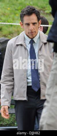 Kristen Wiig et Ben Stiller vu sur l'ensemble de leur nouveau film ' vie secrète de Walter Mitty' dans Central Park à New York City USA - Banque D'Images