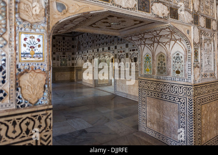 Hall des miroirs au Fort Amber, est peut-être le plus magnifique dans la visite du palais. Banque D'Images